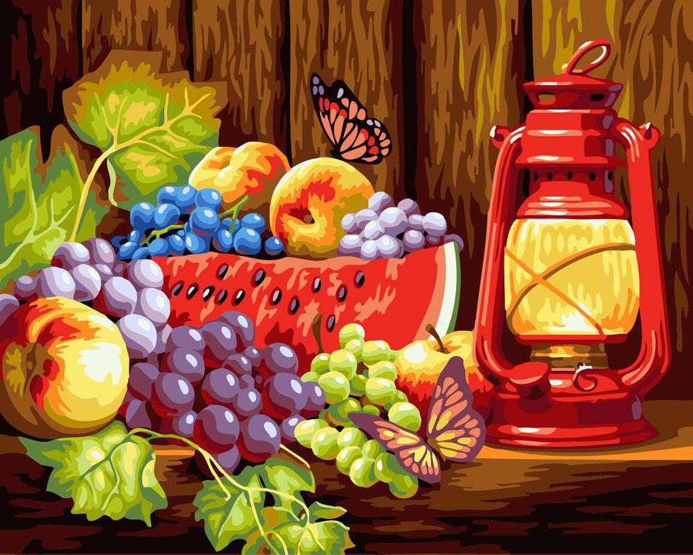 Cesto di frutta sul tavolo Diamond Painting