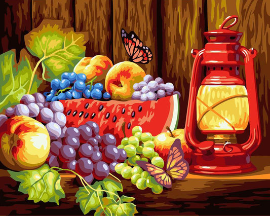 Cesto di frutta sul tavolo Diamond Painting