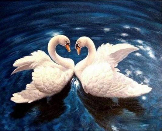 Cigni Sul Lago Blu Diamond Painting