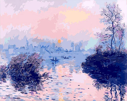 Claude Monet - Tramonto sulla Senna a Lavacourt Diamond Painting