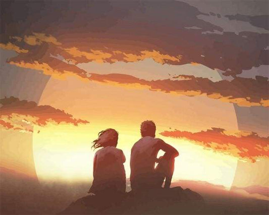 Coppia Che Osserva Il Tramonto Diamond Painting