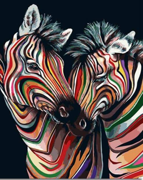 Coppia Di Zebre Colorate Diamond Painting