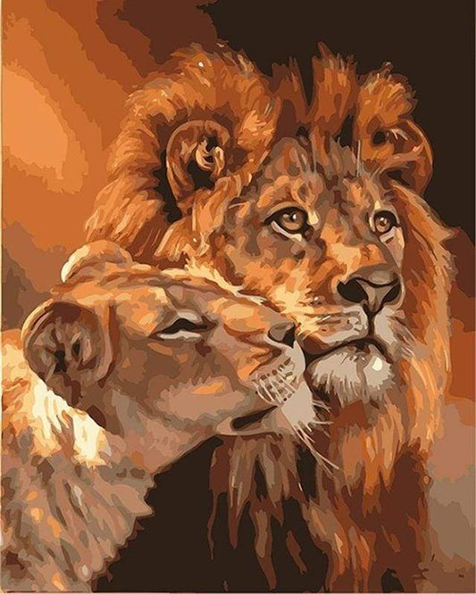 Coppia Leone E Leonessa Diamond Painting kit diamond painting