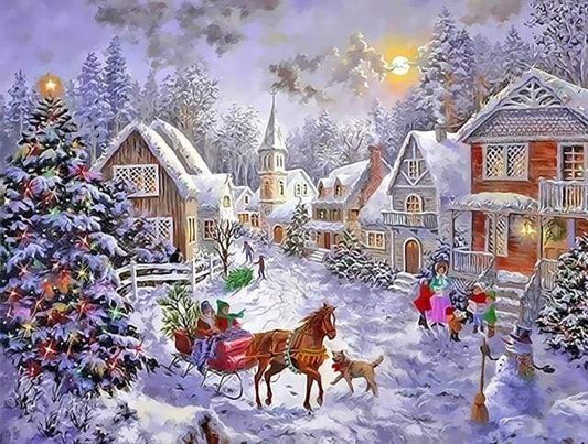 Cottage Di Natale Diamond Painting