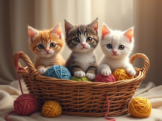 Diamond Painting Gattini nel Cestino