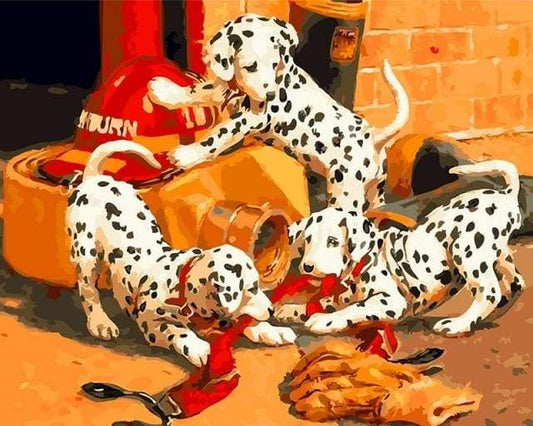 Dalmata Che Giocano Diamond Painting