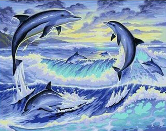 Delfini Che Giocano Diamond Painting