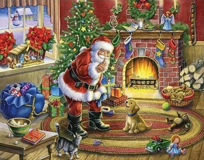 Diamond Painting - Babbo Natale E Cane Diamond Painting