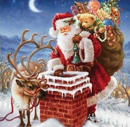 Diamond Painting - Babbo Natale Vicino Al Camino Diamond Painting