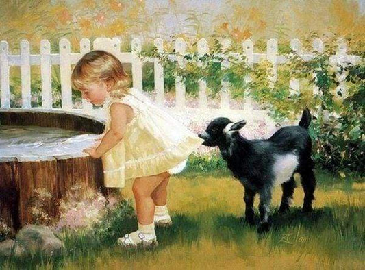 Diamond Painting - Bambina Con Cane Diamond Painting kit diamond painting