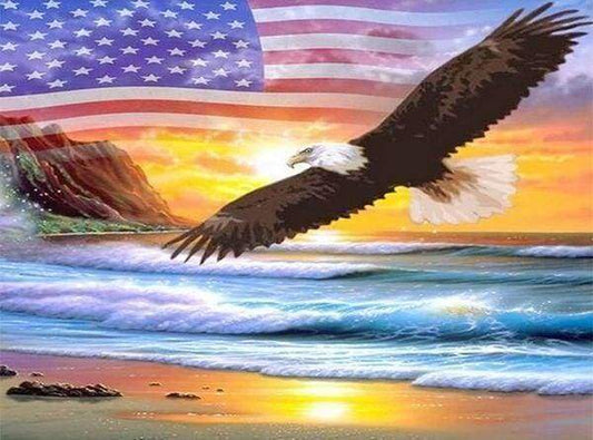 Diamond Painting - Bandiera USA Con Aquila Diamond Painting