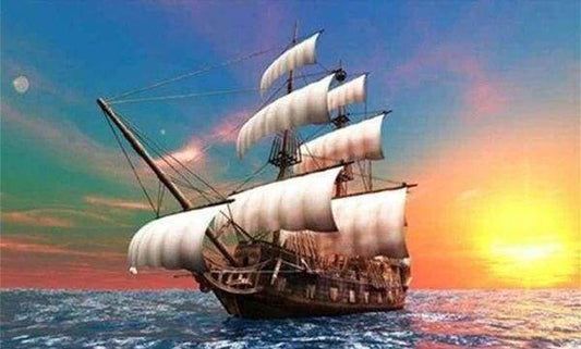 Diamond Painting - Barca A Vela Allo Spuntar Del Giorno Diamond Painting