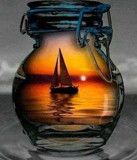 Diamond Painting - Barca A Vela E Vaso Diamond Painting