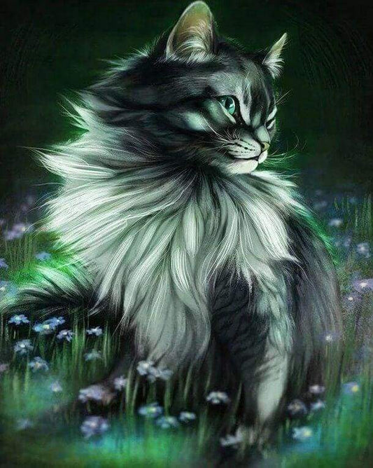Diamond Painting - Bel Gatto In Fiore Diamond Painting