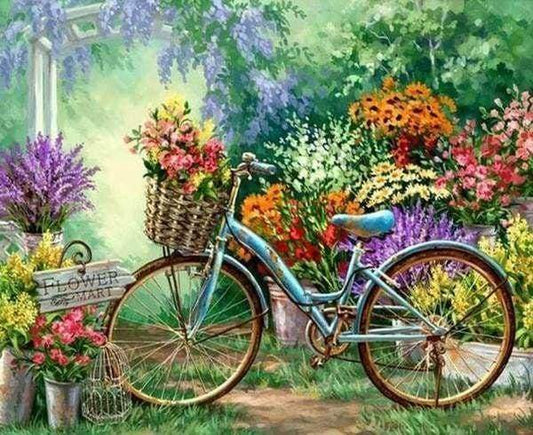 Diamond Painting - Biciclette E Fiori Diamond Painting