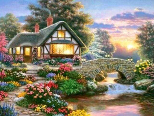 Diamond Painting - Casa Accogliente E Fiori Diamond Painting