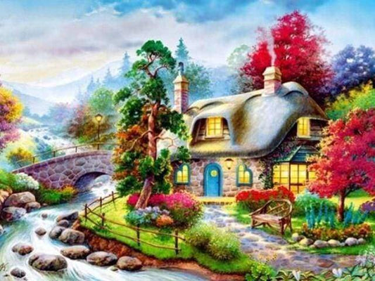 Diamond Painting - Casa Vicino Al Piccolo Fiume Diamond Painting