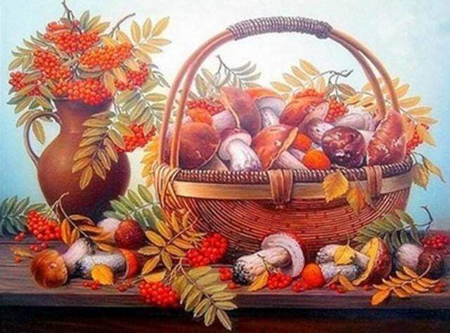 Diamond Painting - Cesto Di Funghi Diamond Painting
