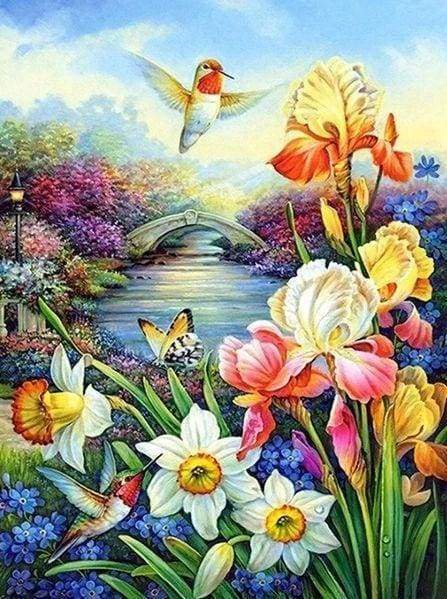Diamond Painting - Colibrì Vicino Al Fiume Diamond Painting