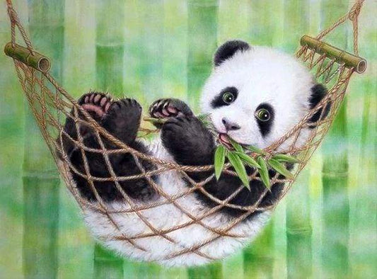 Diamond Painting - Cucciolo Di Panda Nella Sua Amaca Diamond Painting