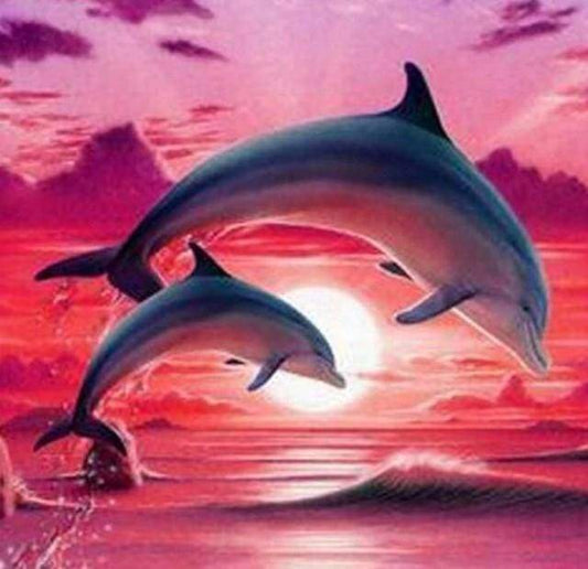 Diamond Painting - Delfini Al Tramonto Diamond Painting