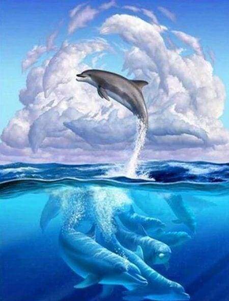 Diamond Painting - Delfini Che Saltano Diamond Painting