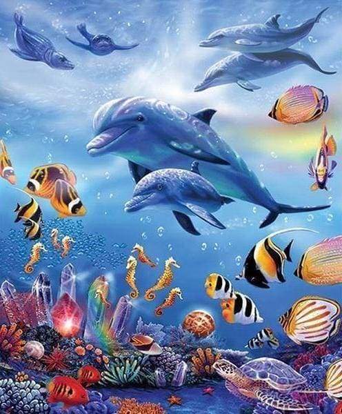 Diamond Painting - Delfini E Mare Diamond Painting