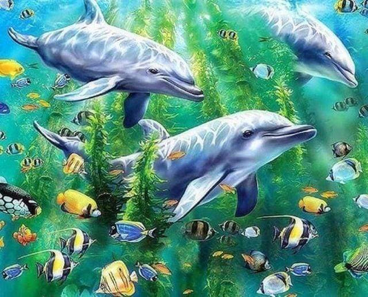 Diamond Painting - Delfini Sott'Acqua Diamond Painting