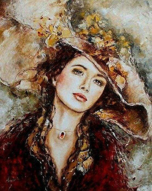 Diamond Painting - Donna Con Cappello Diamond Painting kit diamond painting
