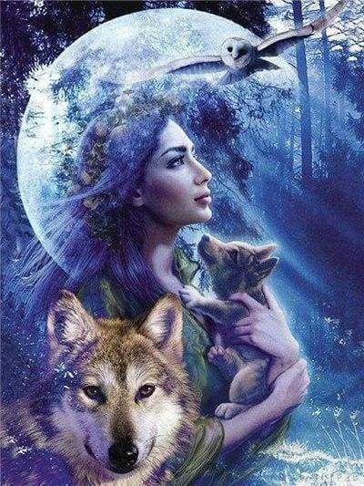 Diamond Painting - Donne E Lupo Diamond Painting