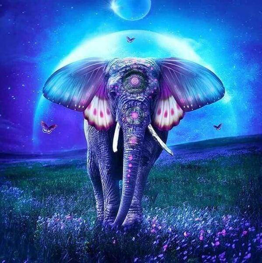 Diamond Painting - Elefante E Luna Piena Diamond Painting