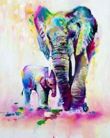 Diamond Painting - Elefante E Vitello Diamond Painting
