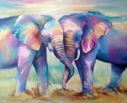 Diamond Painting - Elefanti In Amore Diamond Painting