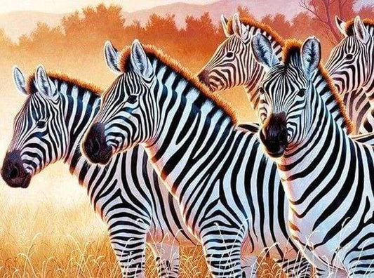 Diamond Painting - Famiglia Di Zebre Diamond Painting