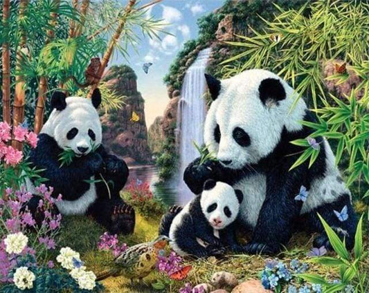 Diamond Painting - Famiglia Panda Diamond Painting