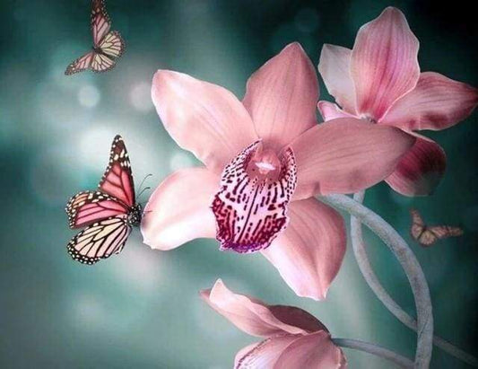 Diamond Painting - Farfalla E Orchidea Diamond Painting