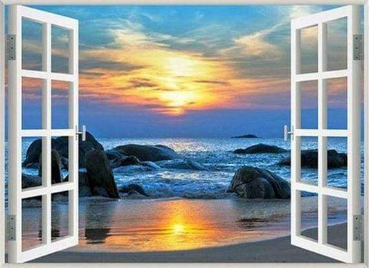 Diamond Painting - Finestra Vista Mare Diamond Painting