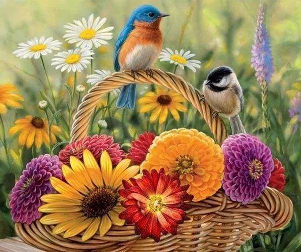 Diamond Painting - Fiori E Uccelli Sul Cesto Diamond Painting kit diamond painting