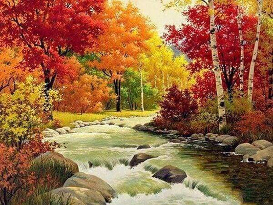 Diamond Painting - Fiume In Autunno Diamond Painting