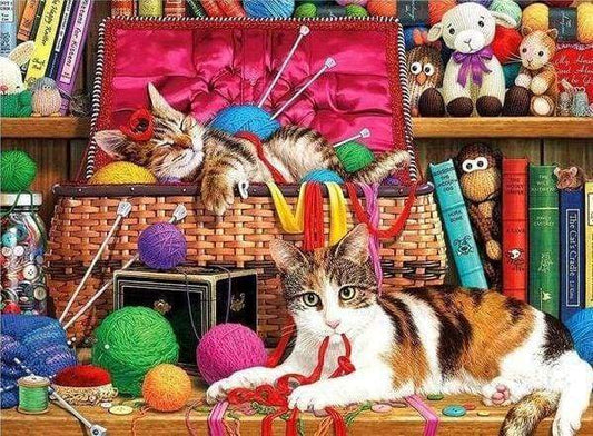 Diamond Painting - Gatti Che Giocano Diamond Painting
