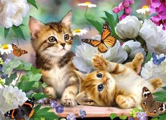 Diamond Painting - Gattini E Farfalle Diamond Painting