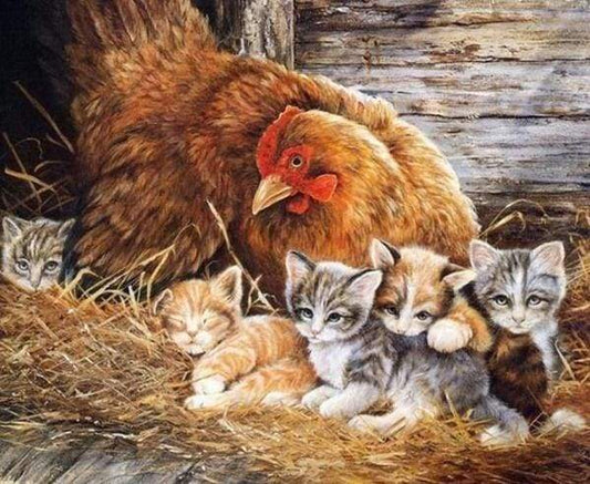 Diamond Painting - Gattini E Gallina Diamond Painting