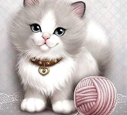 Diamond Painting - Gattino E Gomitolo Di Lana Diamond Painting