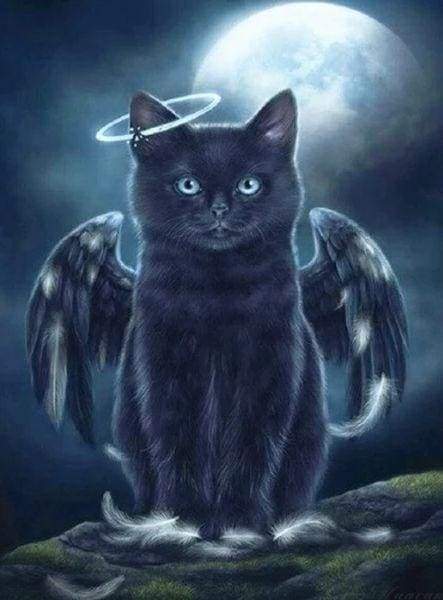 Diamond Painting - Gatto Nero Angelico Diamond Painting