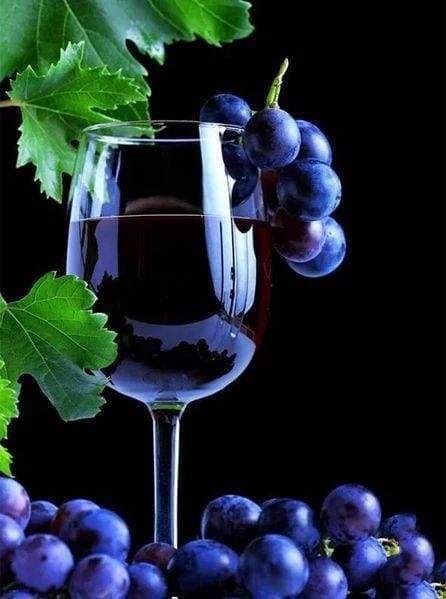 Diamond Painting - Grappolo D'Uva E Vino Diamond Painting