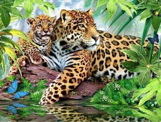 Diamond Painting - La Famiglia Di Leopardi Diamond Painting