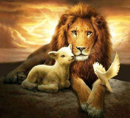 Diamond Painting - Leone, Pecora E Uccello Diamond Painting