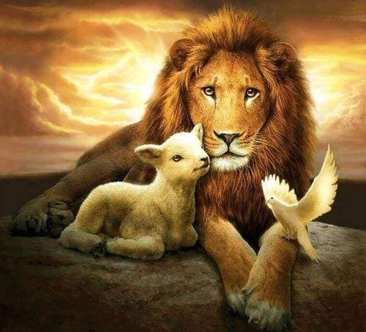 Diamond Painting - Leone, Pecora E Uccello Diamond Painting