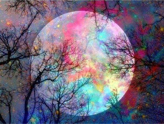 Diamond Painting - Luna Piena Colorata Diamond Painting