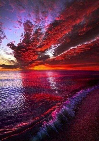 Diamond Painting - Onda E Cielo Rosso Diamond Painting